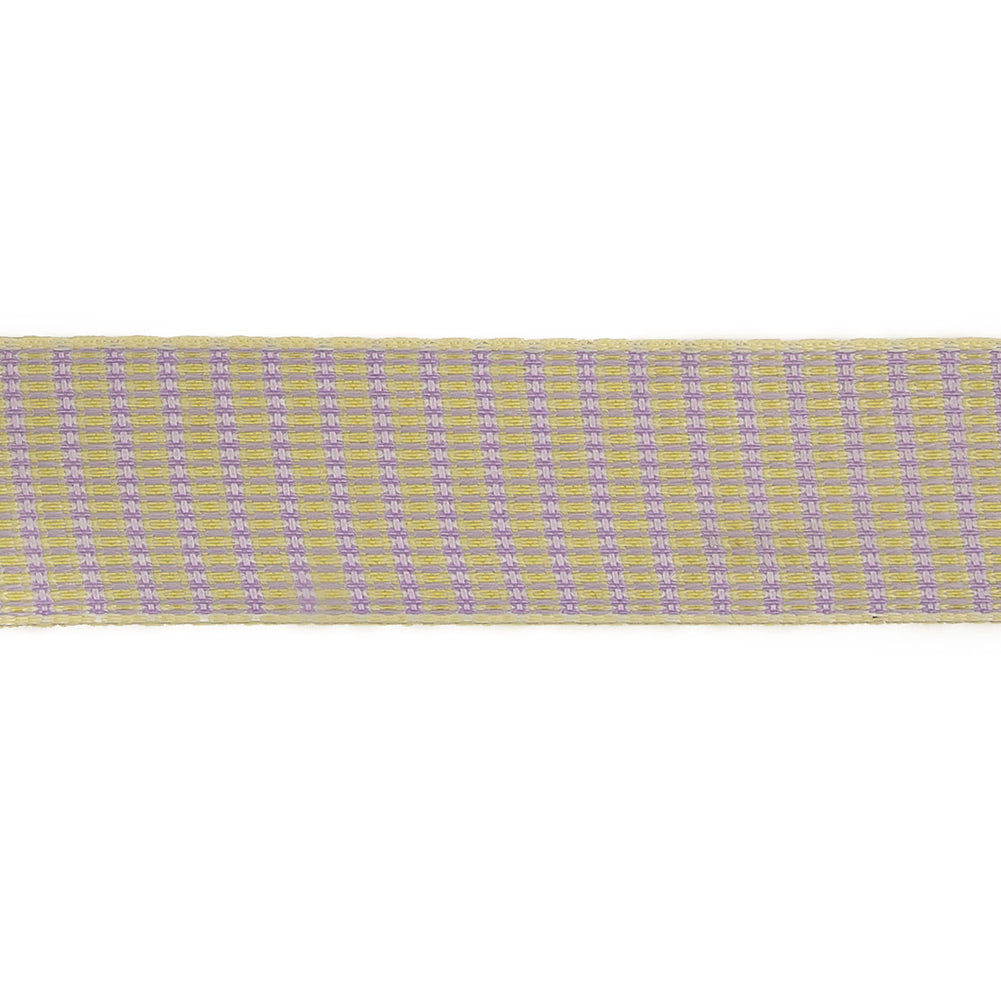 Lavender, Lemon and Tofu Rectangles Jacquard Ribbon - 1