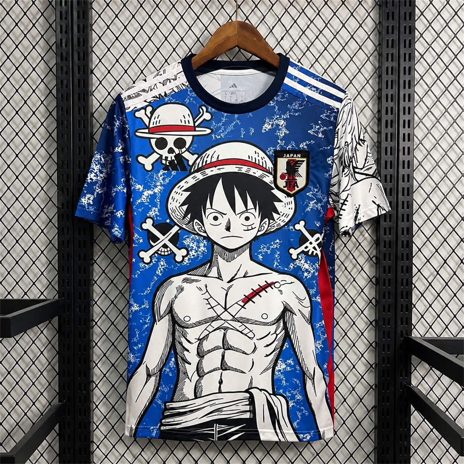 Japan 2026 Scar Luffy Blue White Special Jersey - Fans Version - UnitedFutballJersey