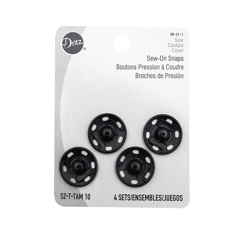 Dritz 4 Black Sew On Snaps - Size 10 - Joann Fabrics