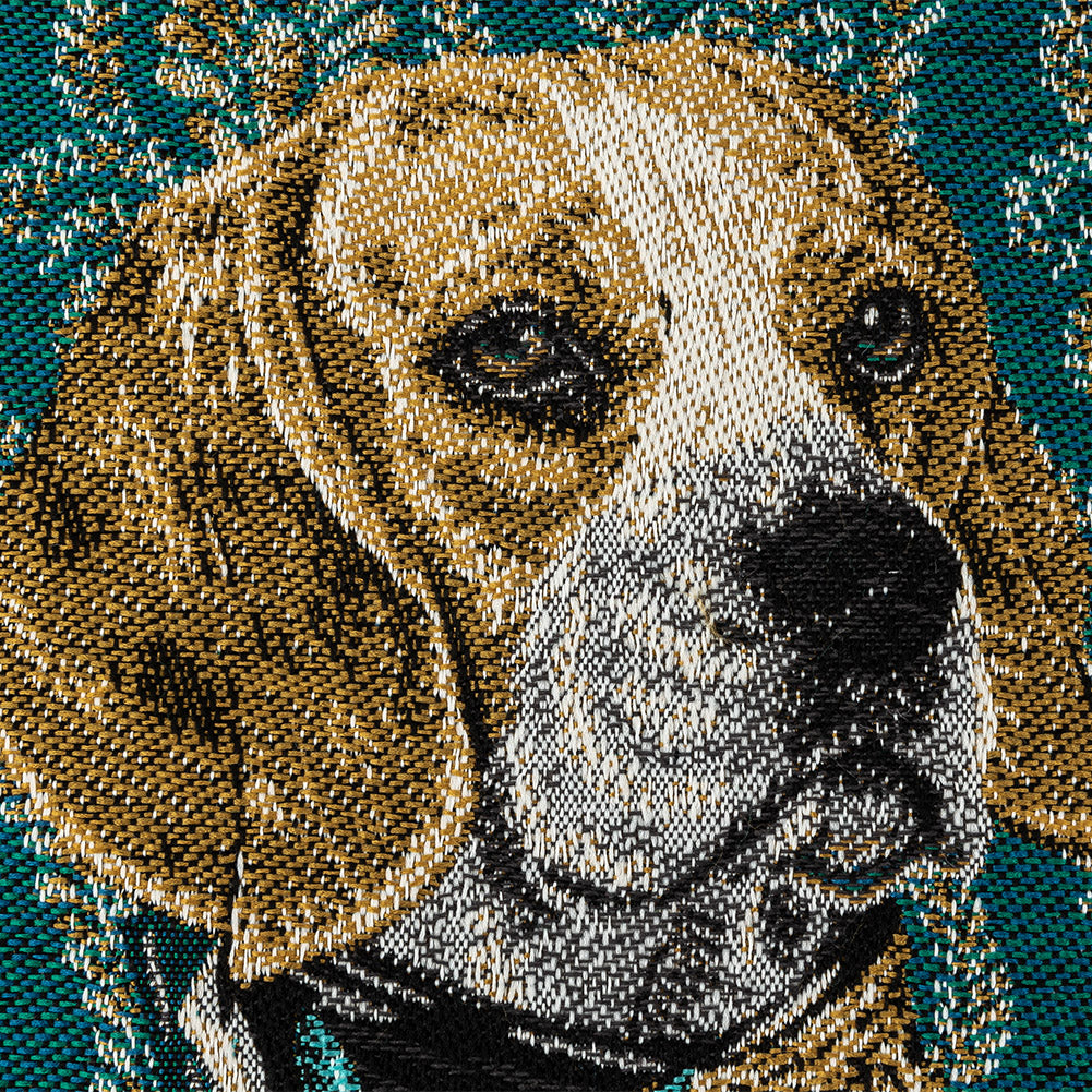 French Teal Woof Marshal Cotton Blend Oversized Square Patch - 18.875