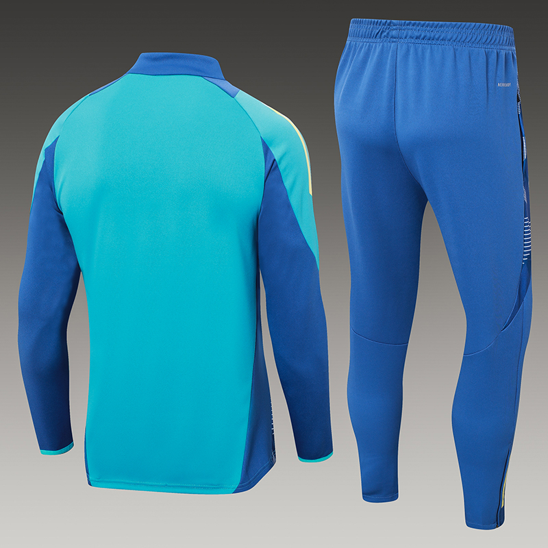 2024/2025 Ajax Half-Pull Training Suit Baby Blue Football Shirt 1:1 Thai Quality Set