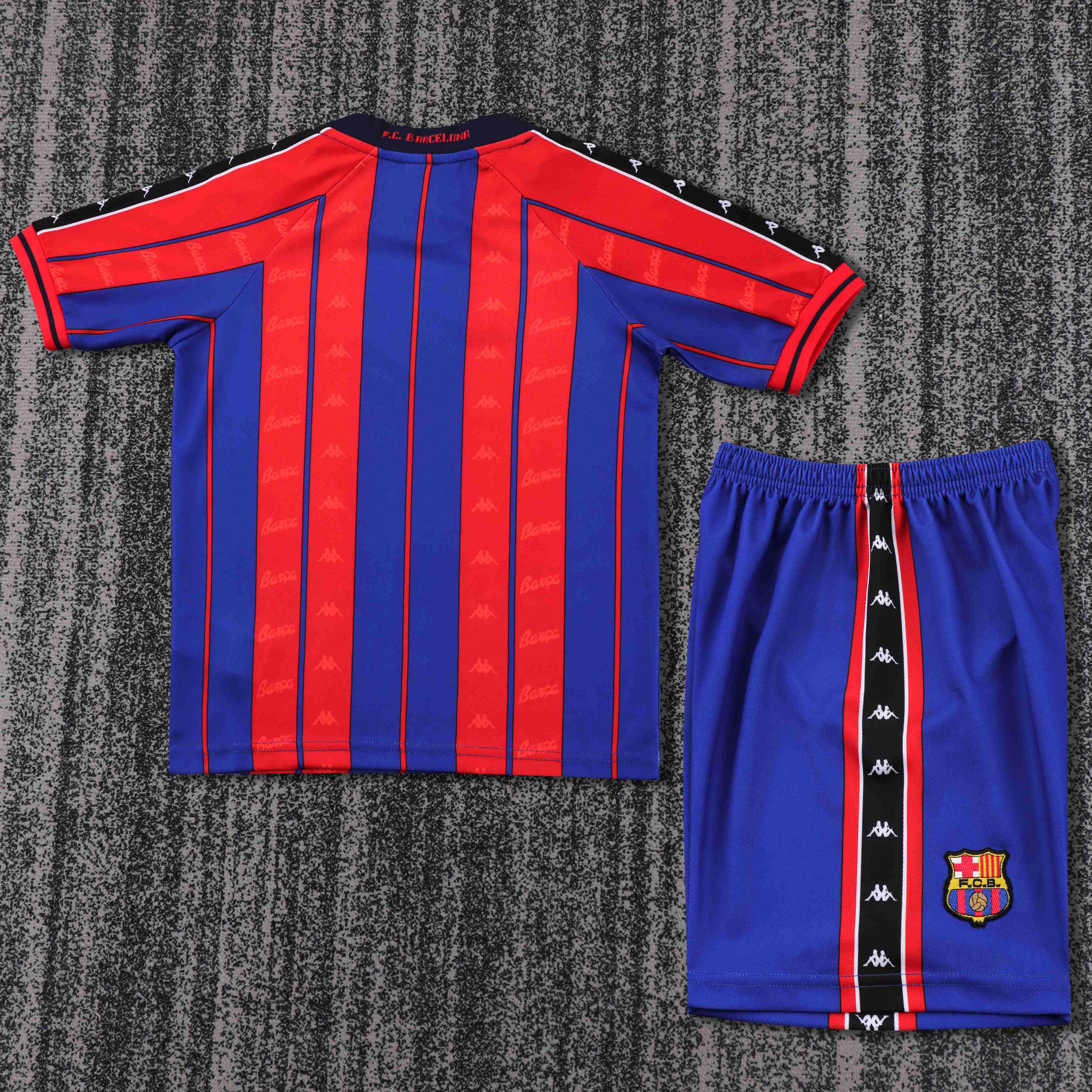 1997-1998 Retro Barcelona Home Football Shirt 1:1 Thai Quality Kids Size