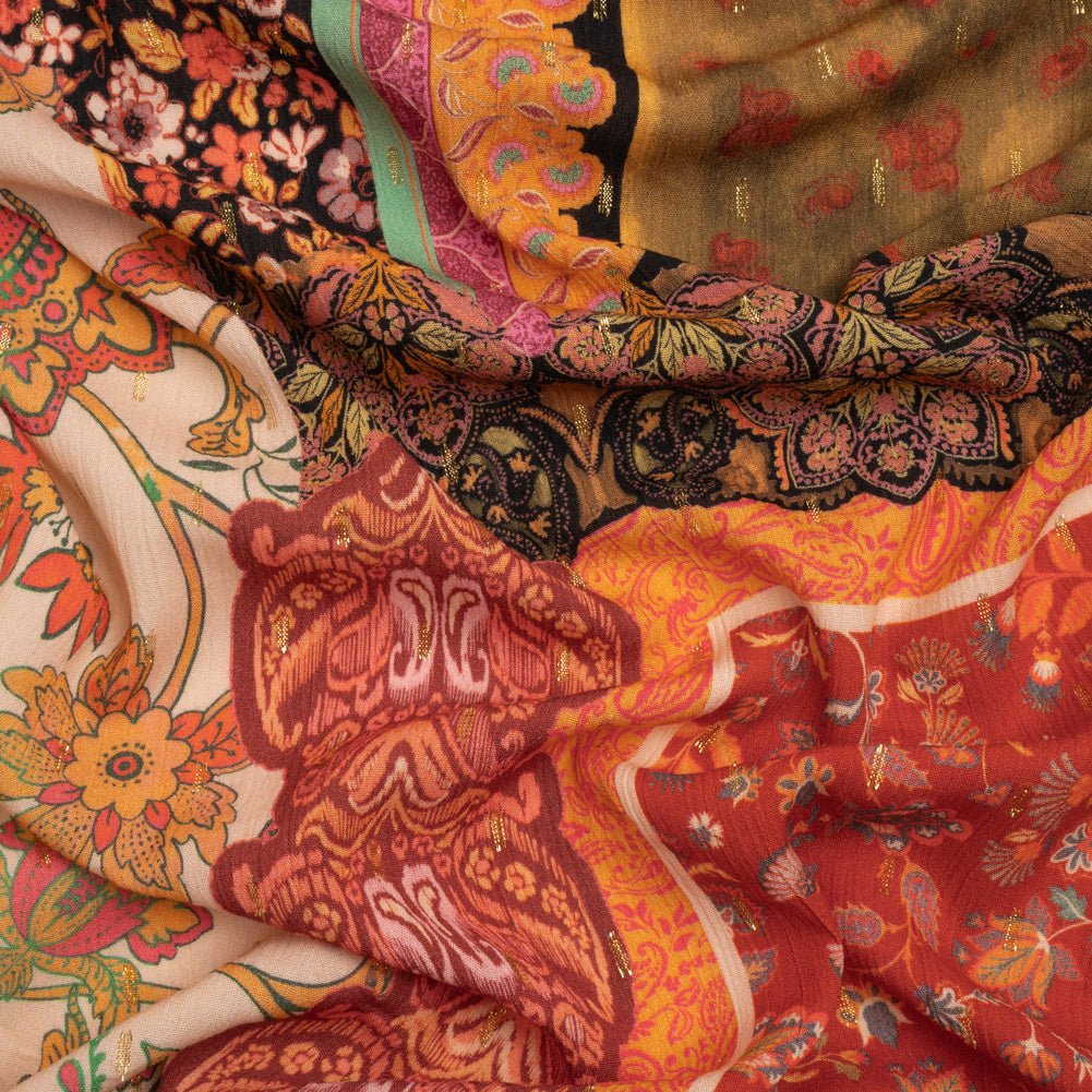 Mood Exclusive I Carry Your Heart Metallic Dotted Crinkled Viscose Crepe - Joann Fabrics