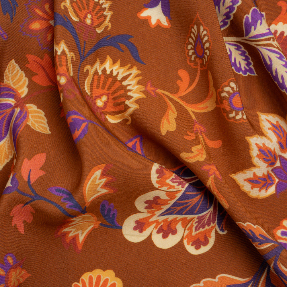 Mood Exclusive Brown Nutmeg Meadow Sustainable Viscose and Polyester Twill - Joann Fabrics