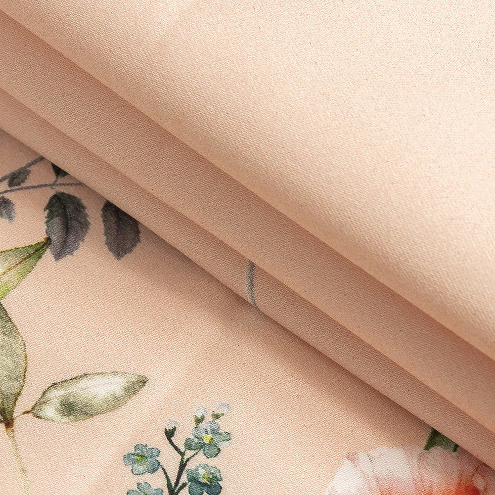 Stretch Cotton Sateen - Pink Floral Border - La Marche des Fleurs Print - Mood Exclusive Jacques Collection - Joann Fabrics