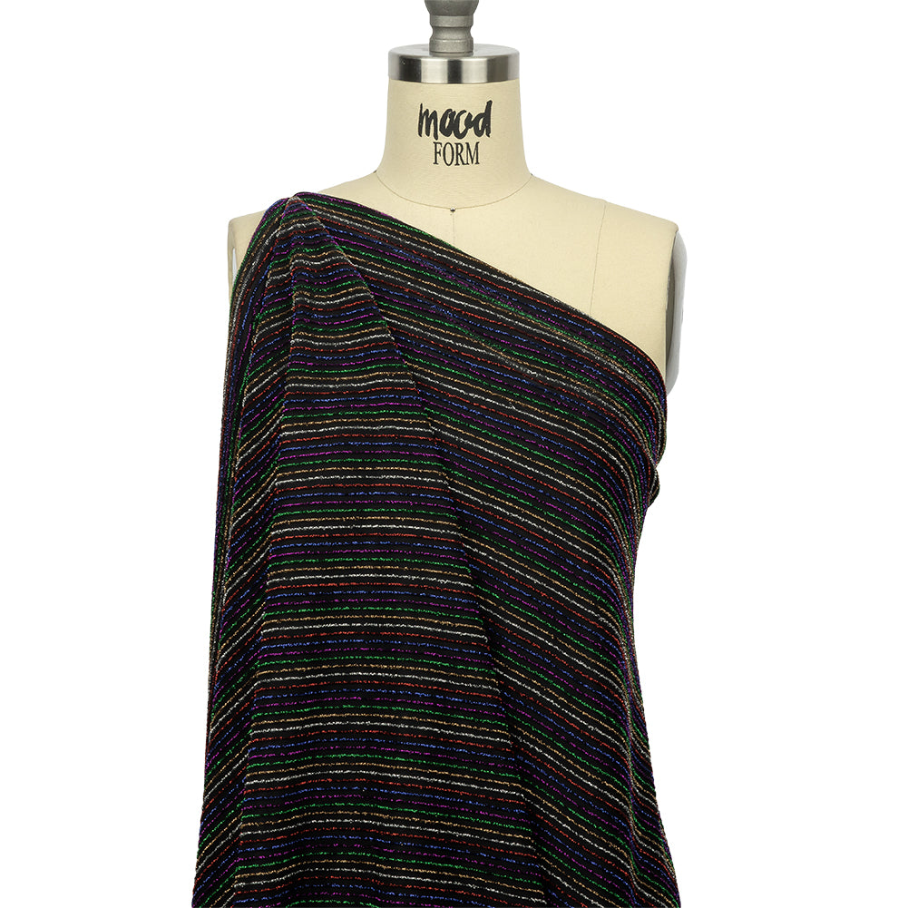 Black and Rainbow Striped Stretch Nylon Knit - Joann Fabrics