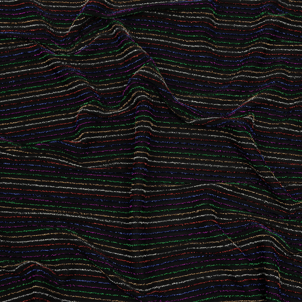 Black and Rainbow Striped Stretch Nylon Knit - Joann Fabrics