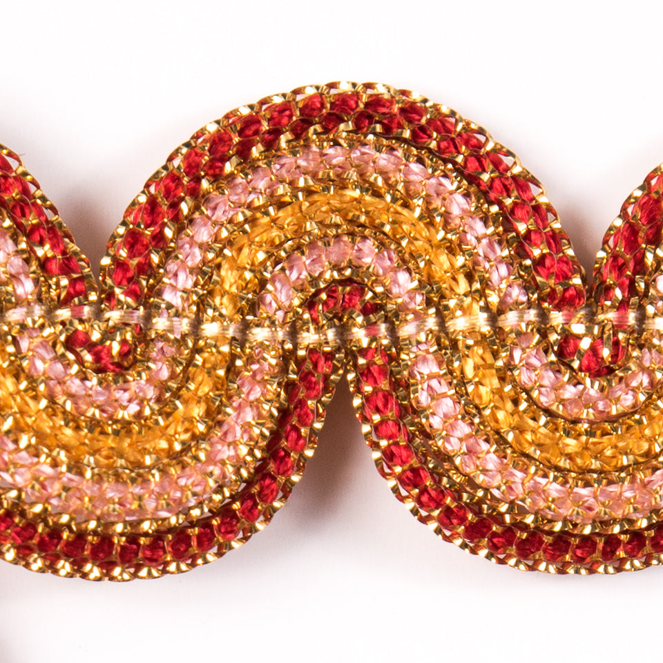 Metallic Gold/Red Braided Ric Rac - 1