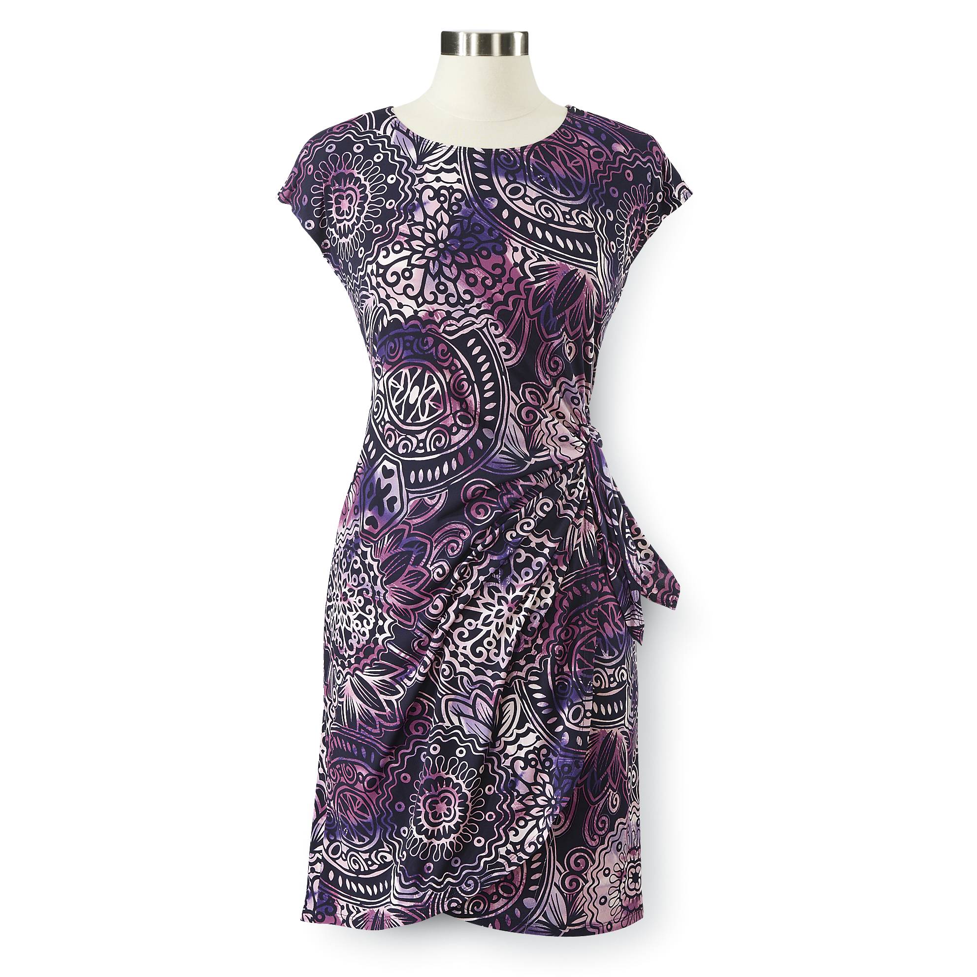 Medallion Side-Tie Knit Dress, Faux-Wrap Skirt - Northstyle Catalog