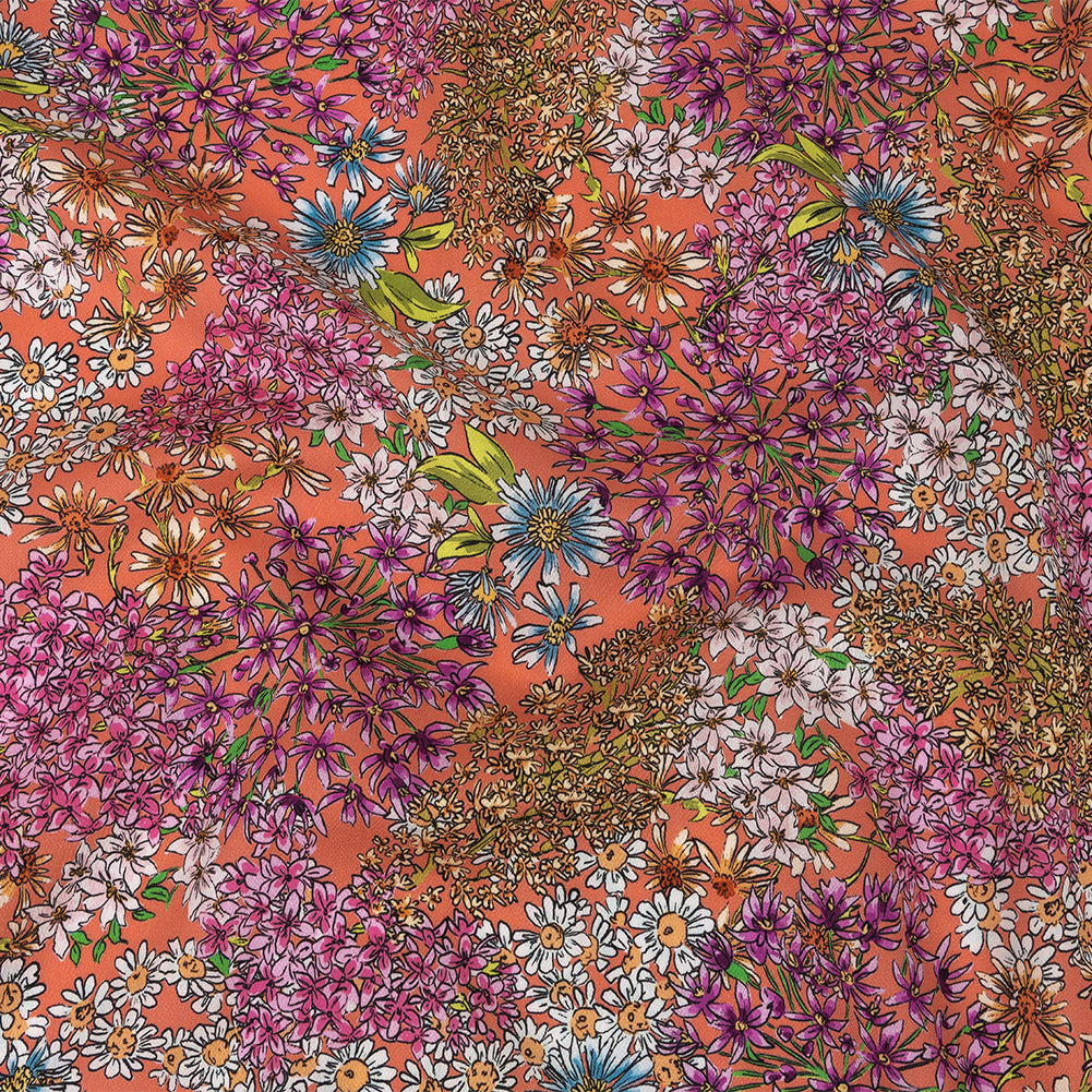 Mood Exclusive Coral Dainty Daisies Cotton Voile - Joann Fabrics