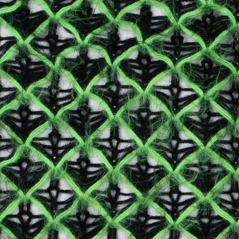 Lacey Diamonds Acrylic Knit - Black and Neon Green - Joann Fabrics