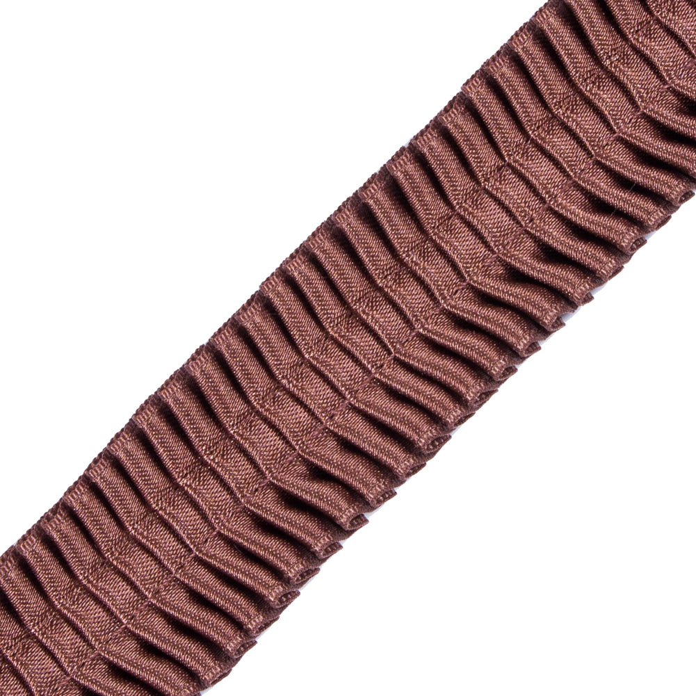 Italian Brown Deep Knife Pleated Trimming - 1