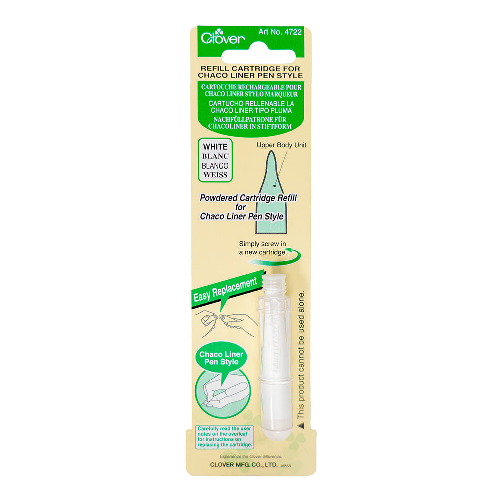 Clover Chaco Liner Pen Style Refill Cartridge - White - Joann Fabrics