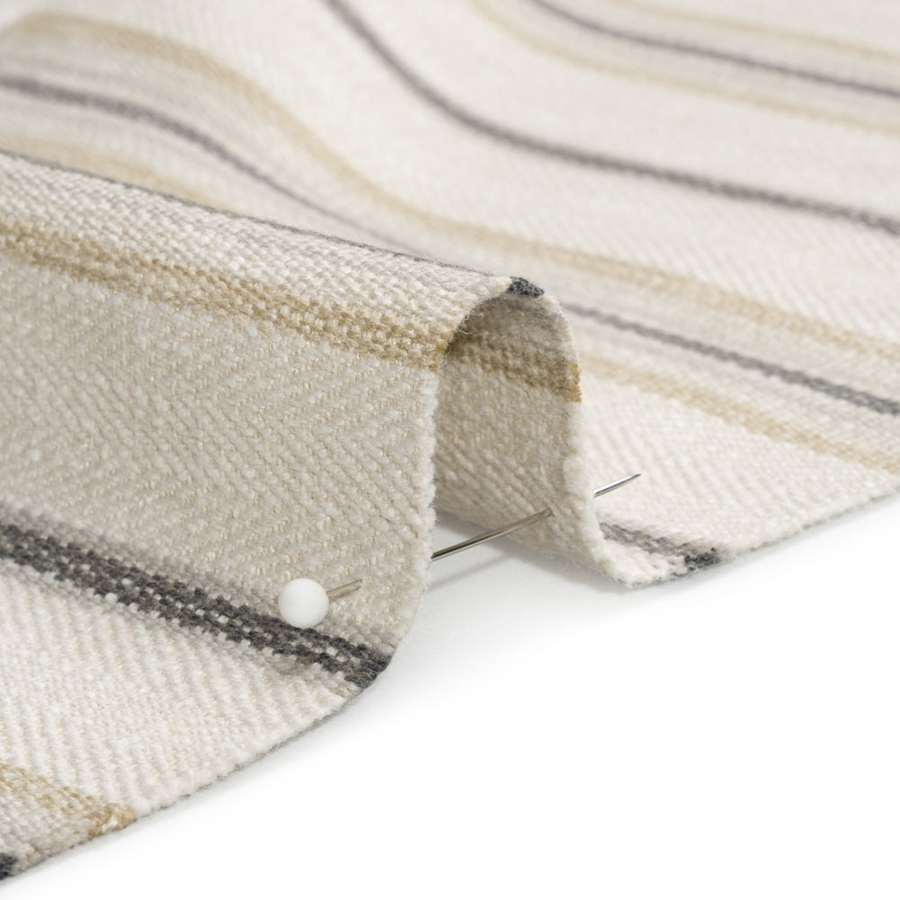 Polyester and Cotton Twill - Fawn Herringbone Stripes - British Imported - Joann Fabrics