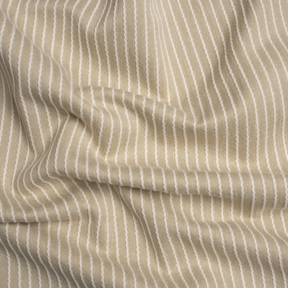 Cotton and Polyester Woven - Fawn Tactile Chalk Stripes - British Imported - Joann Fabrics