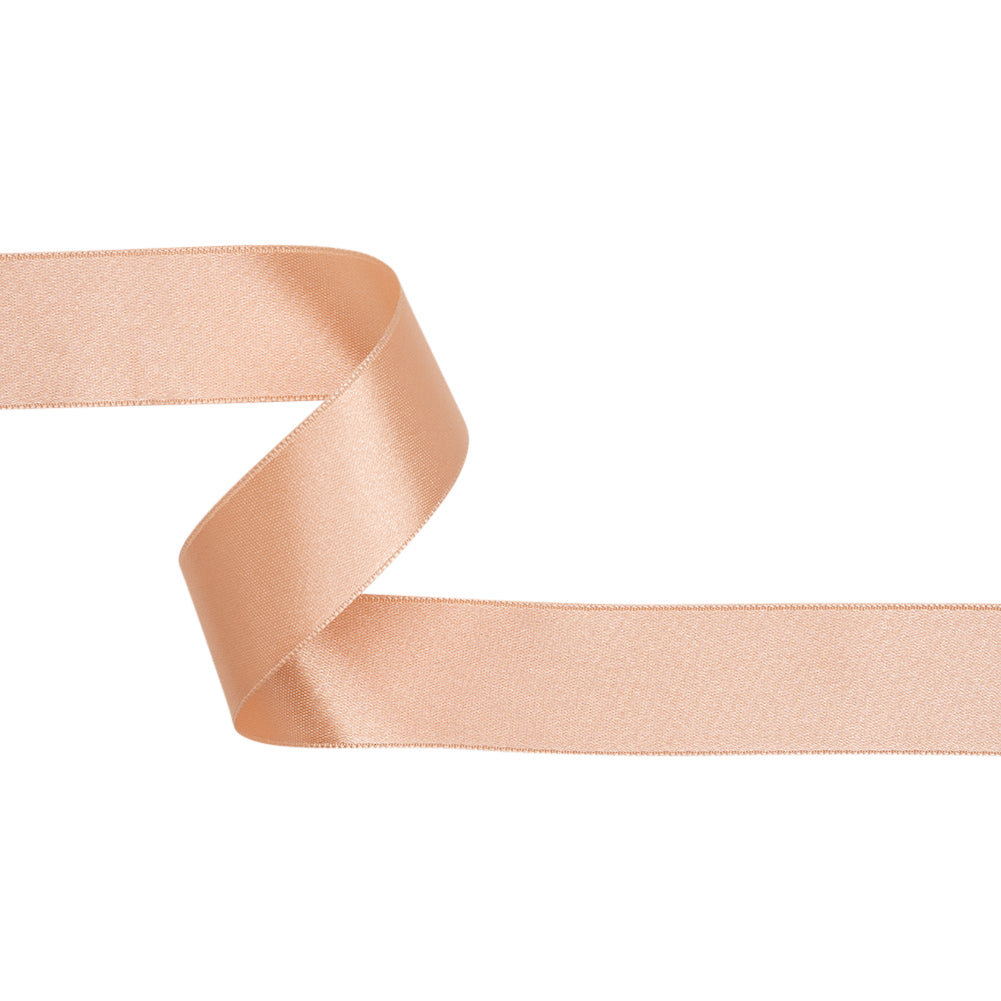 Light Peach Double Face French Satin Ribbon - 1