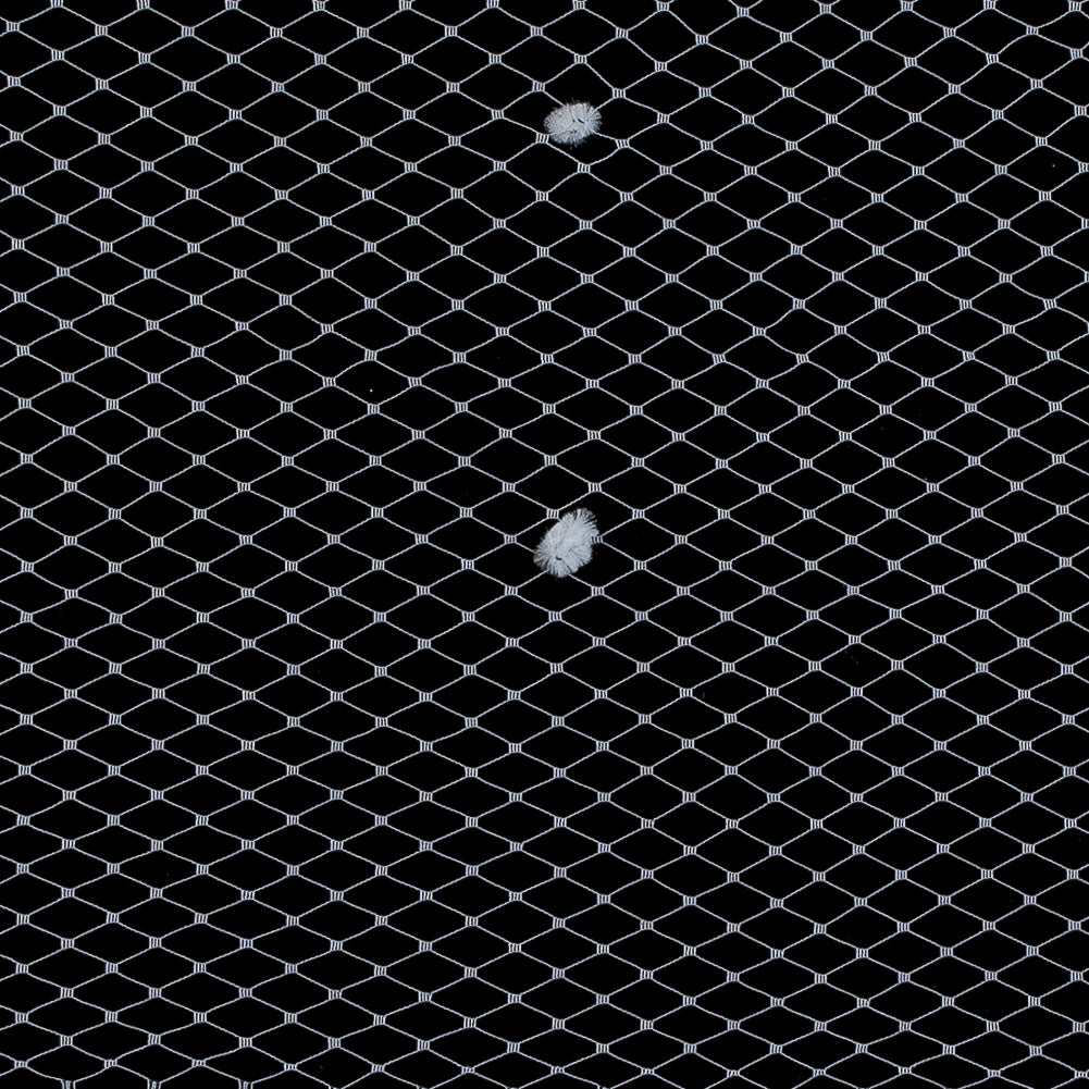 White Russian Veiling with Pom Poms - 9