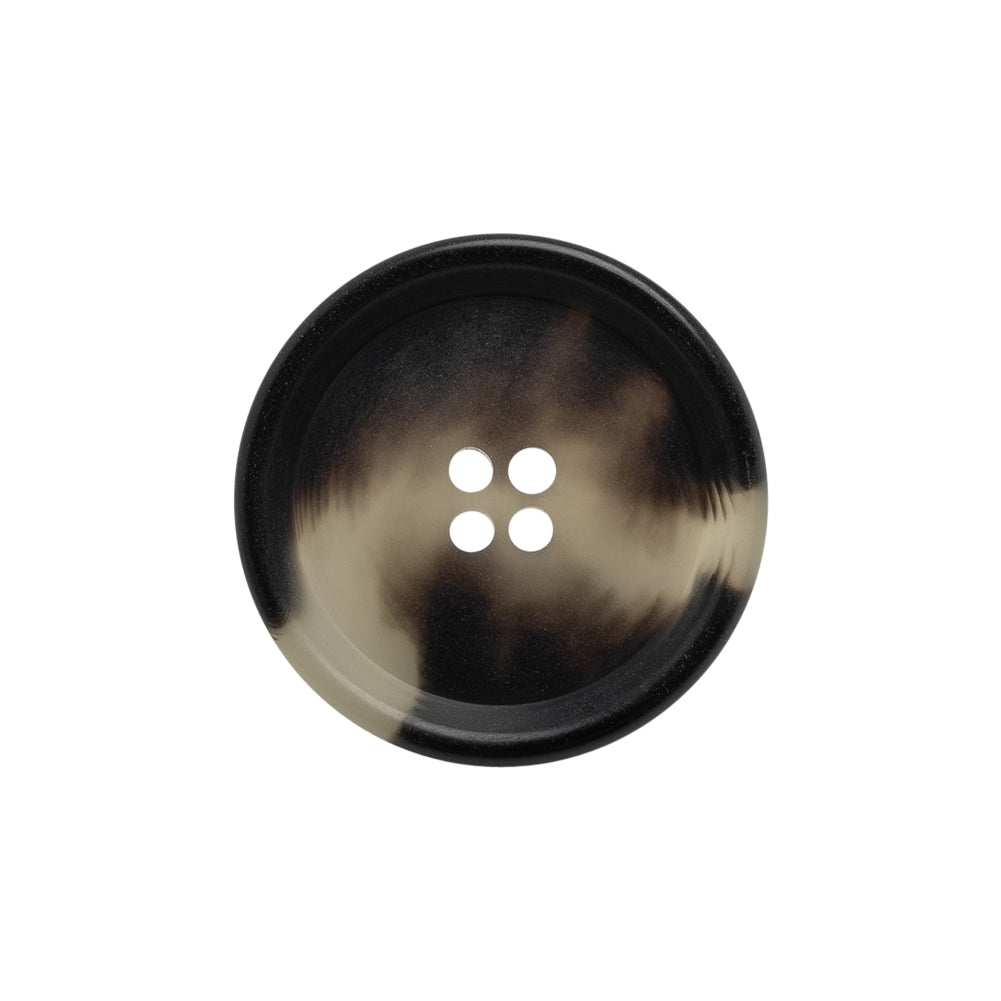 Italian Matte Black/White Rimmed 4-Hole Button - 36L/23mm - Joann Fabrics