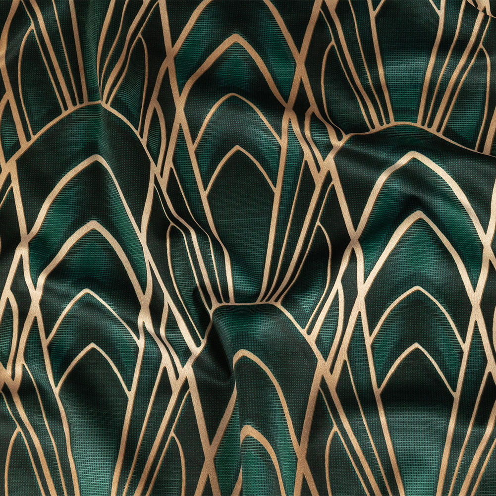 Printed Microvelvet - Emerald Labyrinth of Arches - British Imported - Joann Fabrics