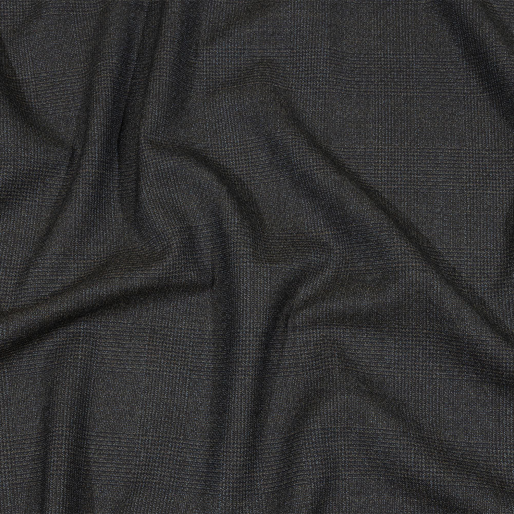 Balenciaga Italian Black Iris, Brown and Blue Ice Glen Check Wool Suiting - Joann Fabrics
