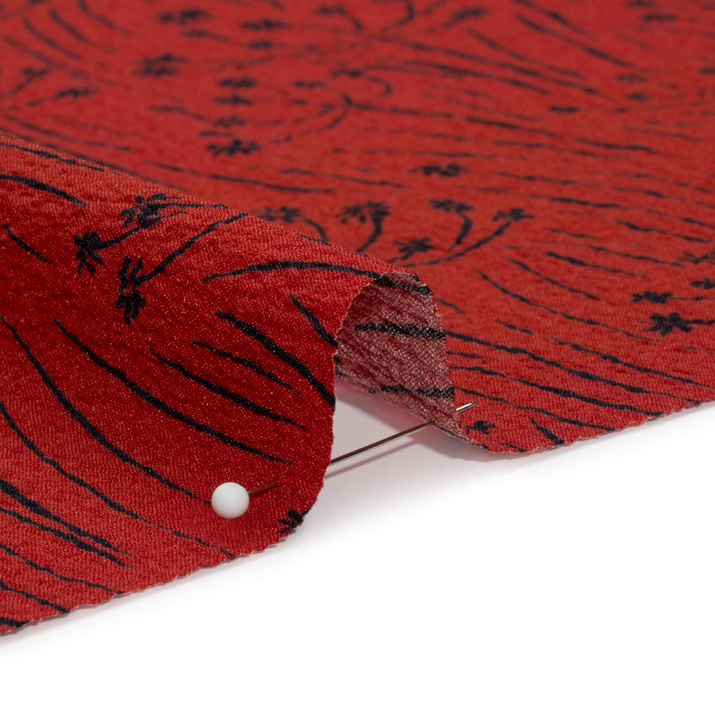 Mood Exclusive Red Dandelion Dreamer Stretch Polyester Seersucker - Joann Fabrics