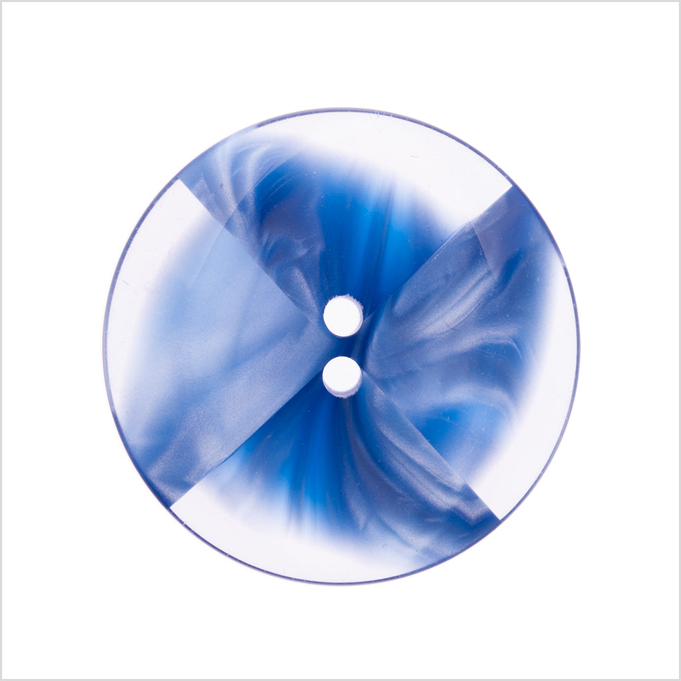 Italian Blue Abstract Semi-Clear 2-Hole Plastic Button - 36L/23mm - Joann Fabrics