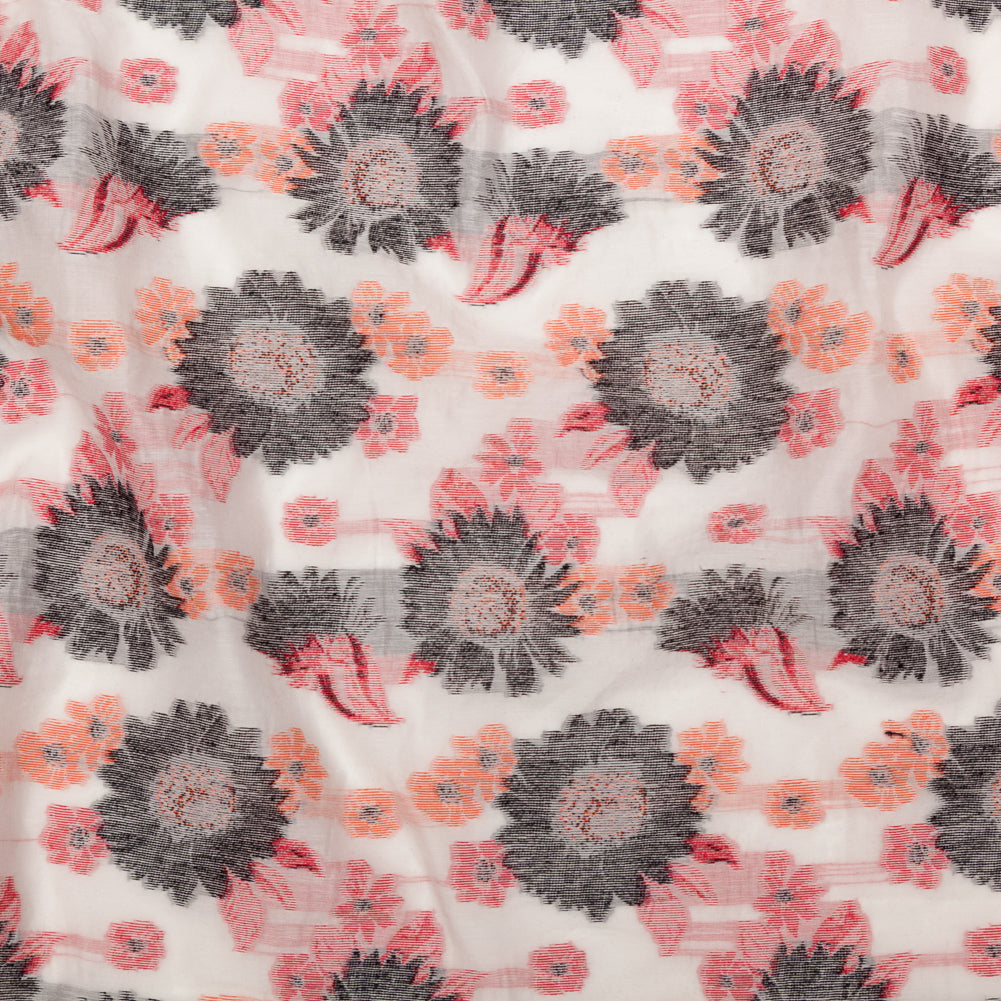 Famous NYC Designer Firecracker and Poinsettia Sunflowers Blended Cotton Brocade - Joann Fabrics