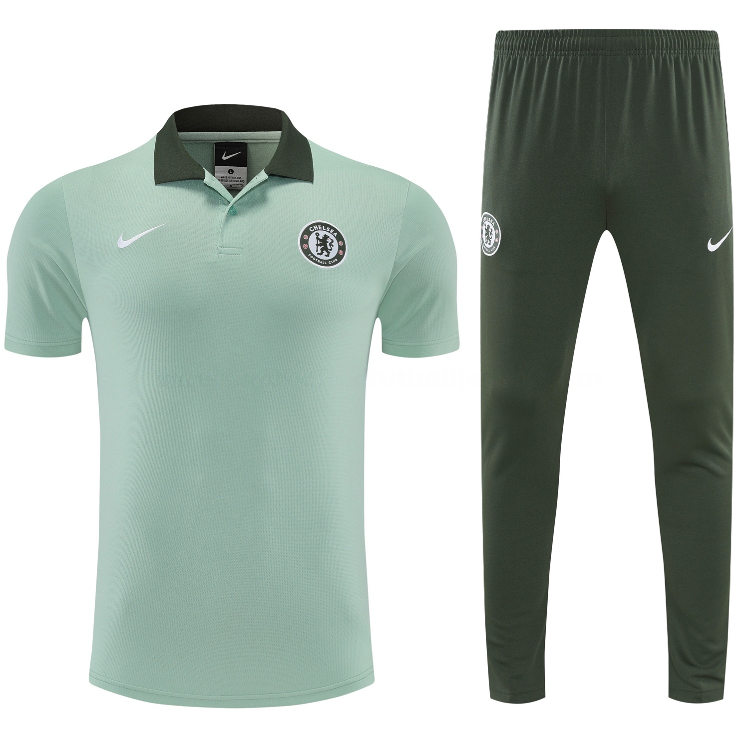 C.H.E.L.S.E.A 25-26 POLO Short-Sleeve Training Set - Light Green Top and Dark Green Pants - UnitedFutballJersey