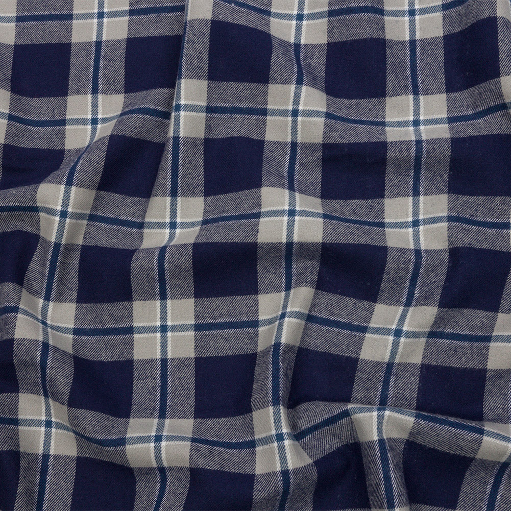 Blue and Gray Plaid Cotton Flannel - Joann Fabrics