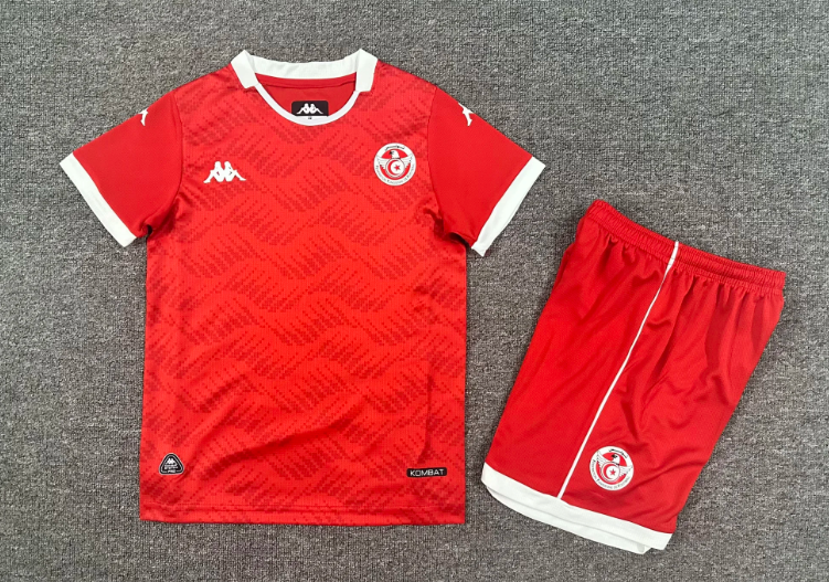 2025 Tunisia National Team Home Football Jersey 1:1 Thai Quality Kids Size