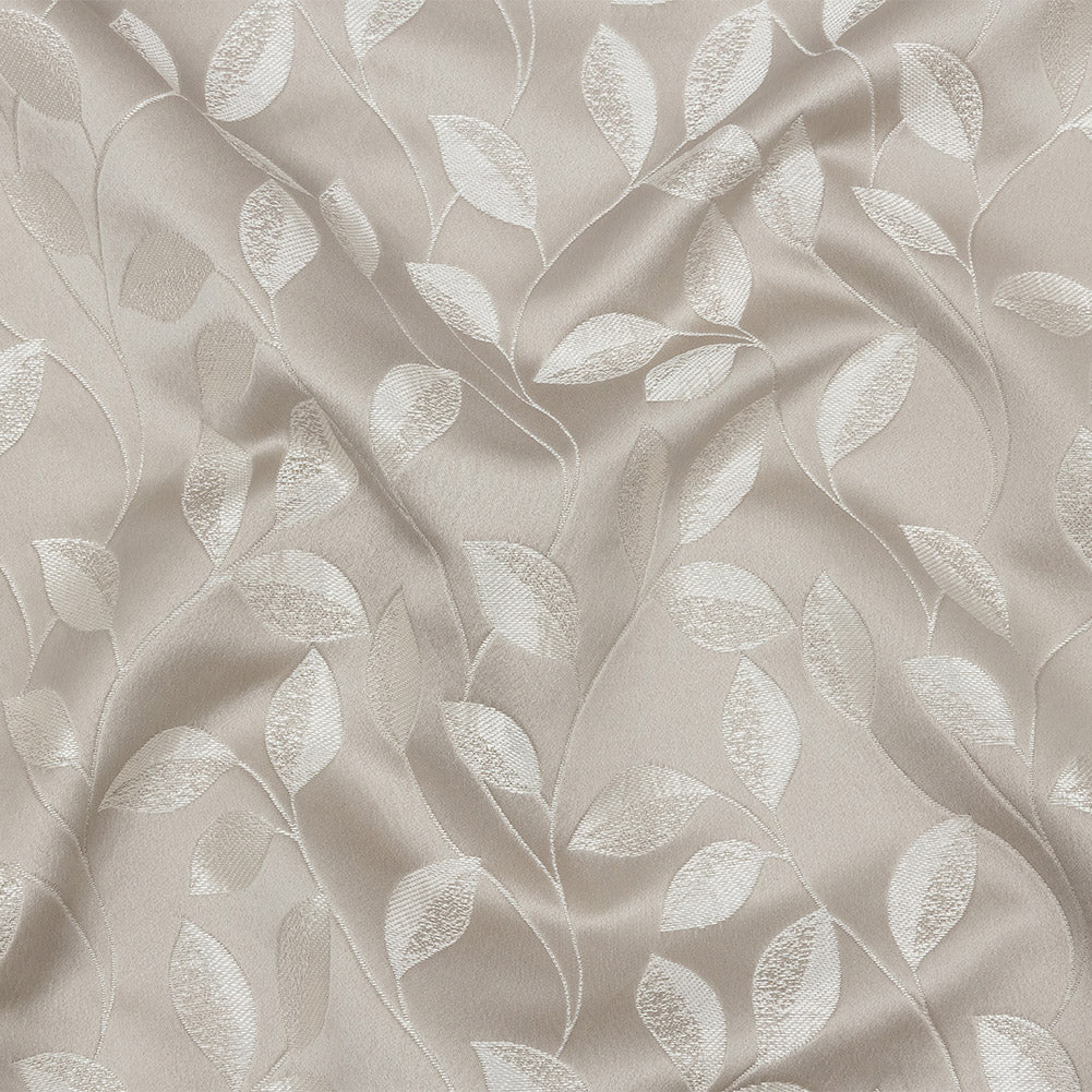 Satin-Faced Jacquard - Taupe Foliage - British Imported - Joann Fabrics