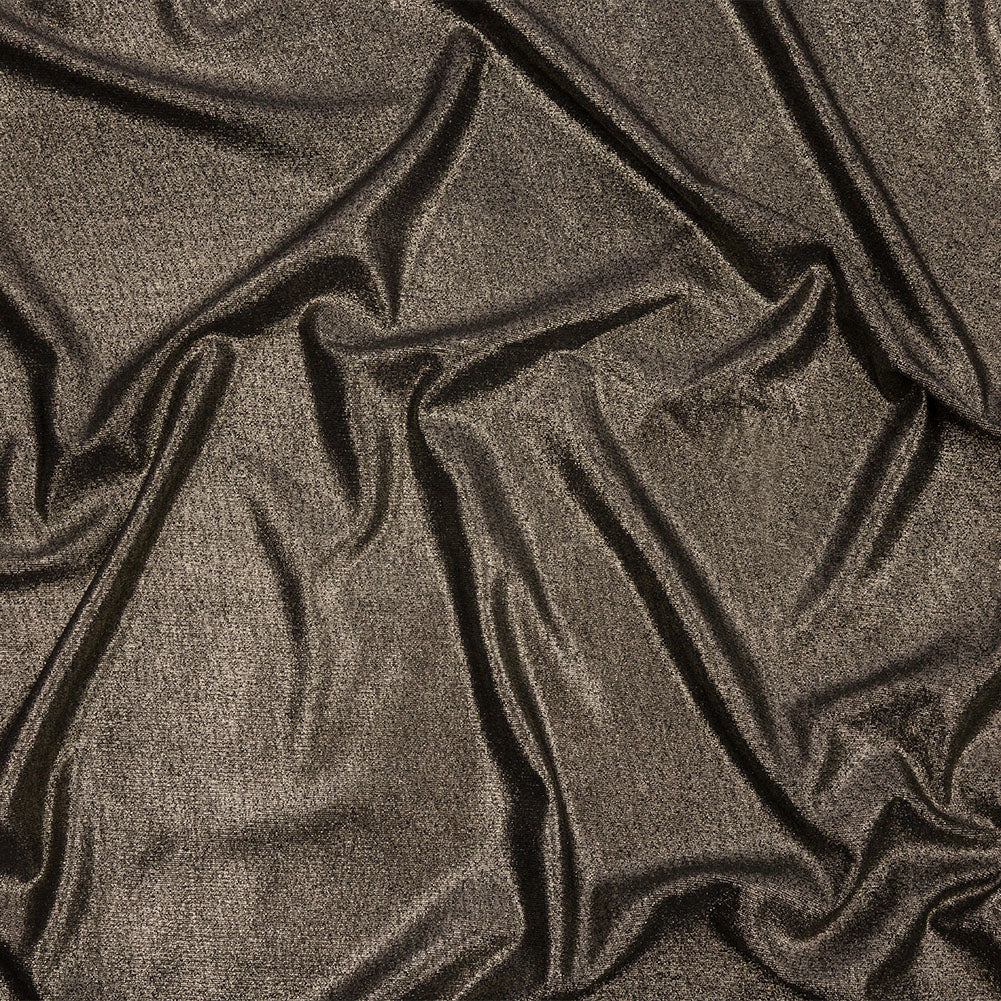 Foiled ITY Interlock Knit - Black and Gold - Gaby Collection - Joann Fabrics