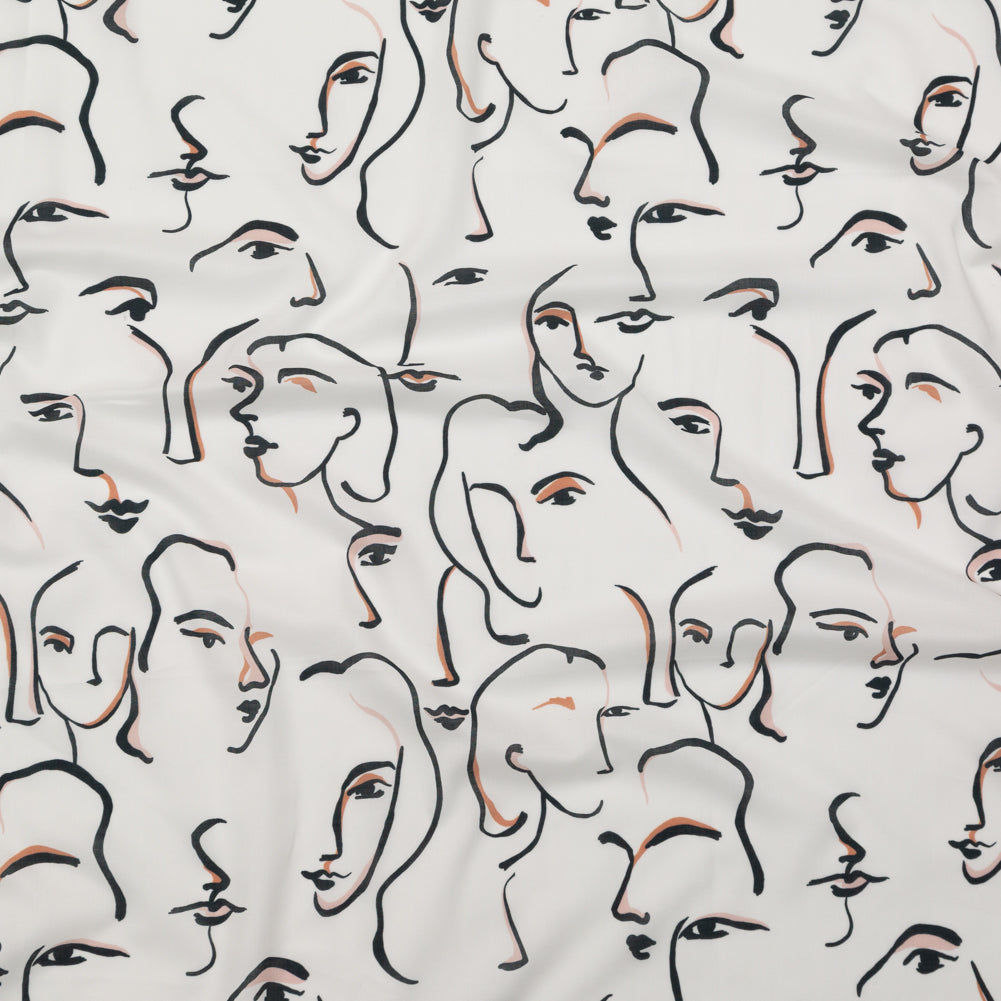 Cotton Voile - Illustrative Faces - Abstract Concepts Print - Mood Exclusive Kenko Collection - Joann Fabrics