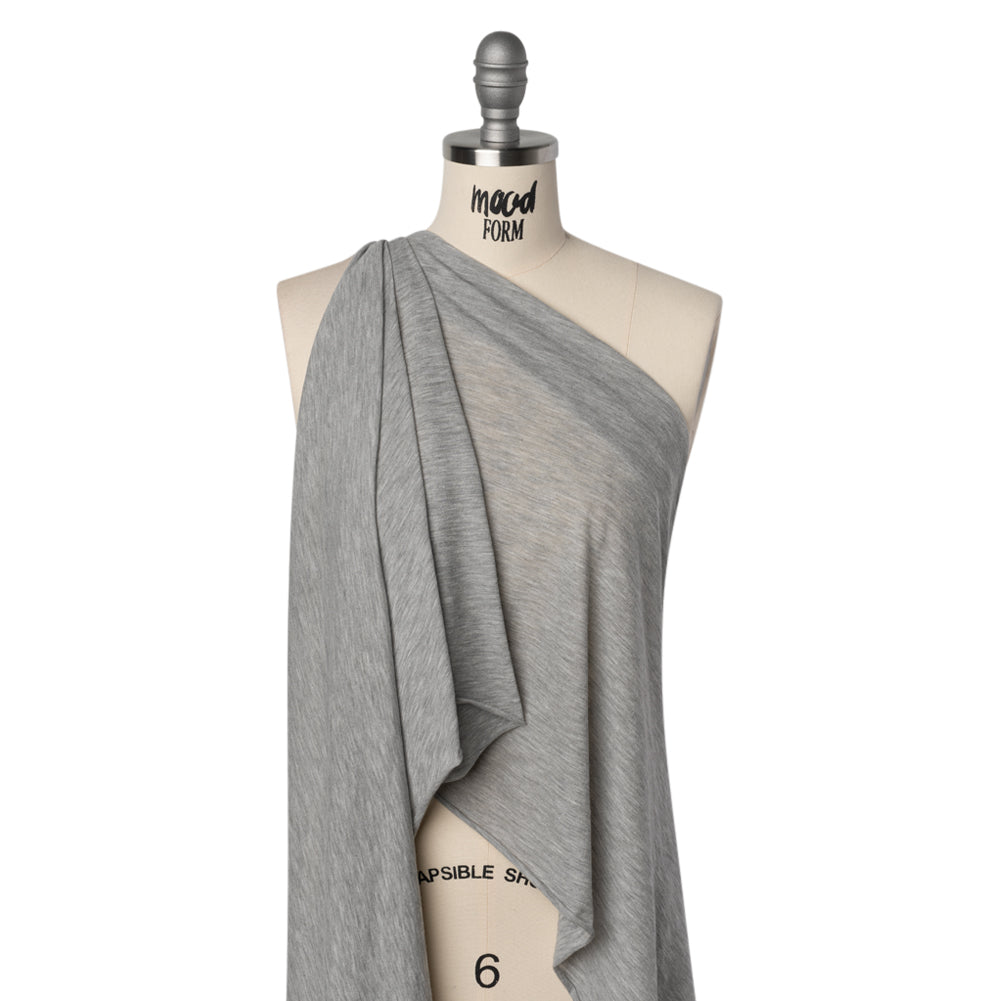 Lightweight Modal, Polyester and Cotton Jersey - Heathered Light Gray - Deadstock - Joann Fabrics