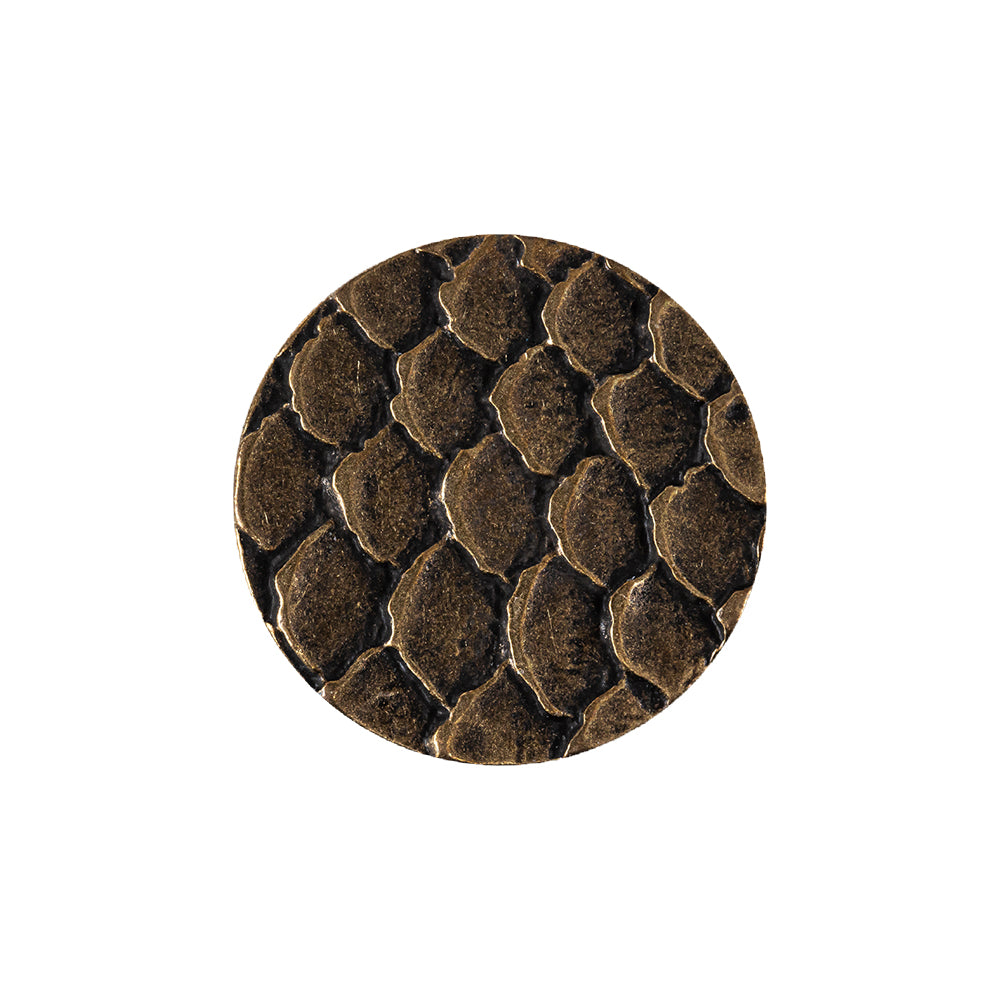 Italian Antique Gold Scales Shank Back Metal Button - 24L/15mm - Joann Fabrics