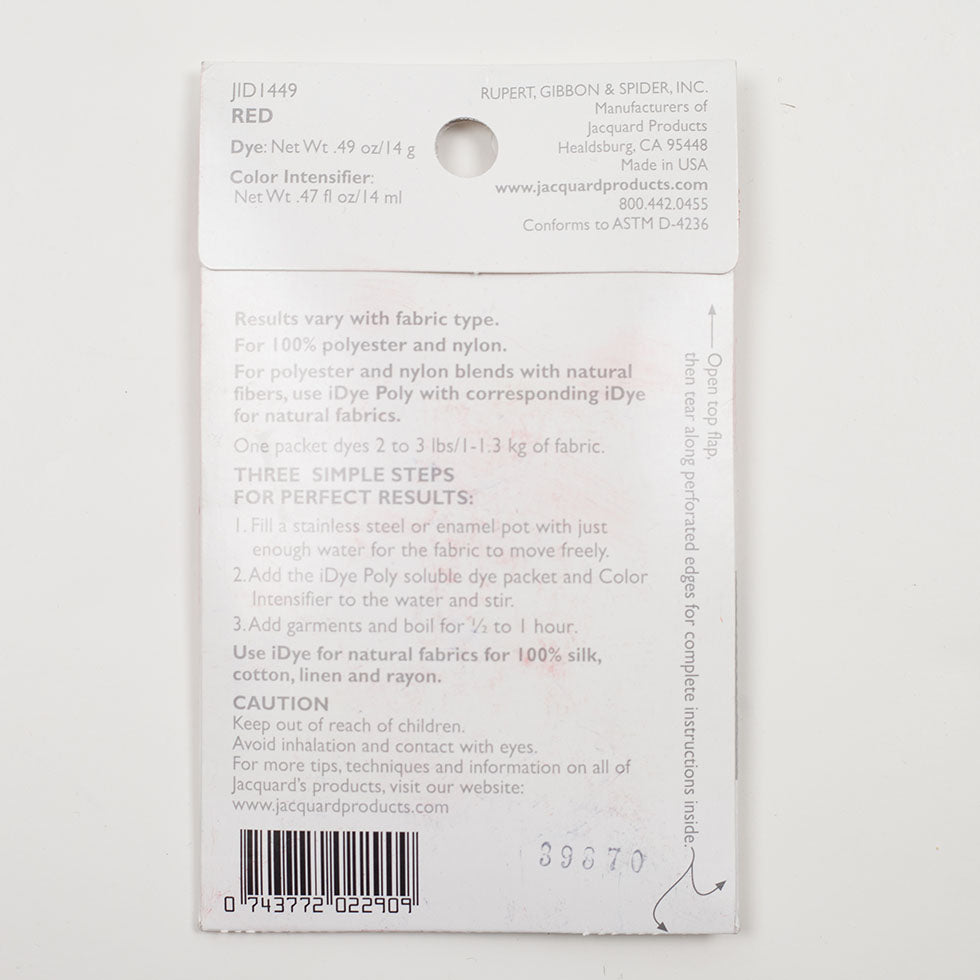 Jacquard iDye Poly Synthetic Fabric Dye - 449 Red - Joann Fabrics