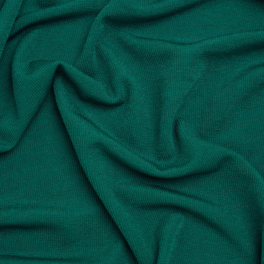 Polyester French Terry Rib Knit - Teal Green - Designer Deadstock - Joann Fabrics