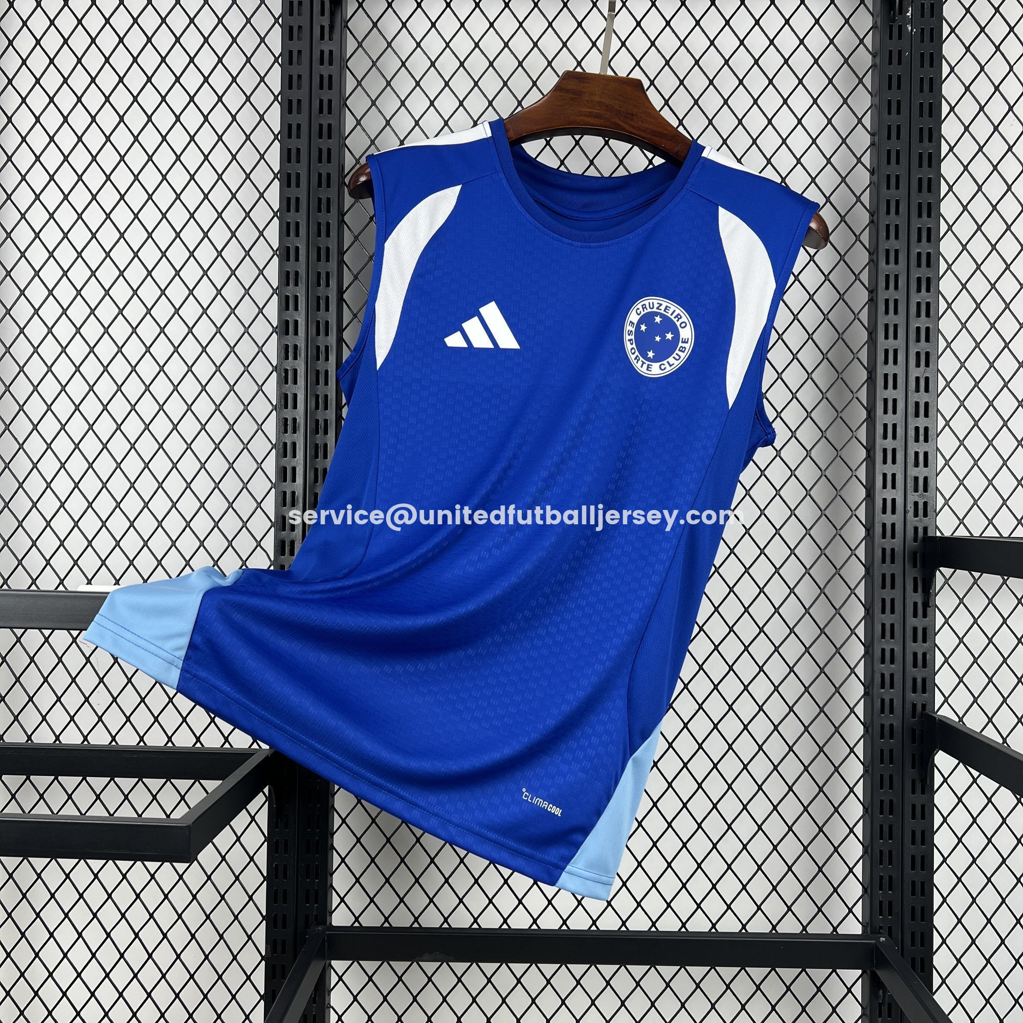 Cruzeiro 25-26 Pre-Match Ocean Blue Training Vest - Fans Version - UnitedFutballJersey