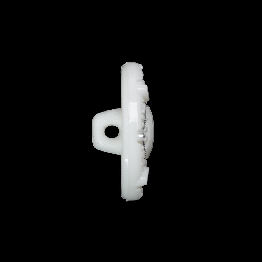 Faceted Plastic Shank Back Button - White and Silver Faux Gems - 36L/23mm - Joann Fabrics