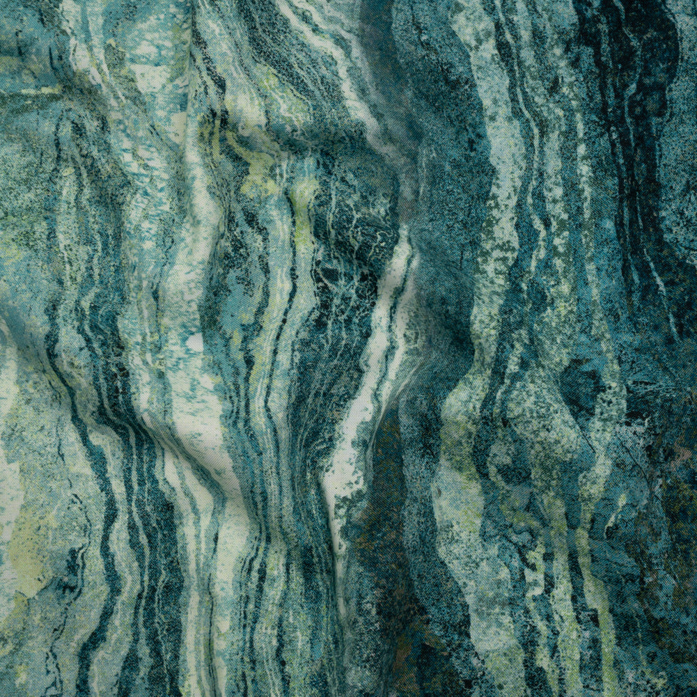 Stonehenge Wide Backing Quilting Cotton by Northcott - Blue Planet Swirling Lines Gradient, 108