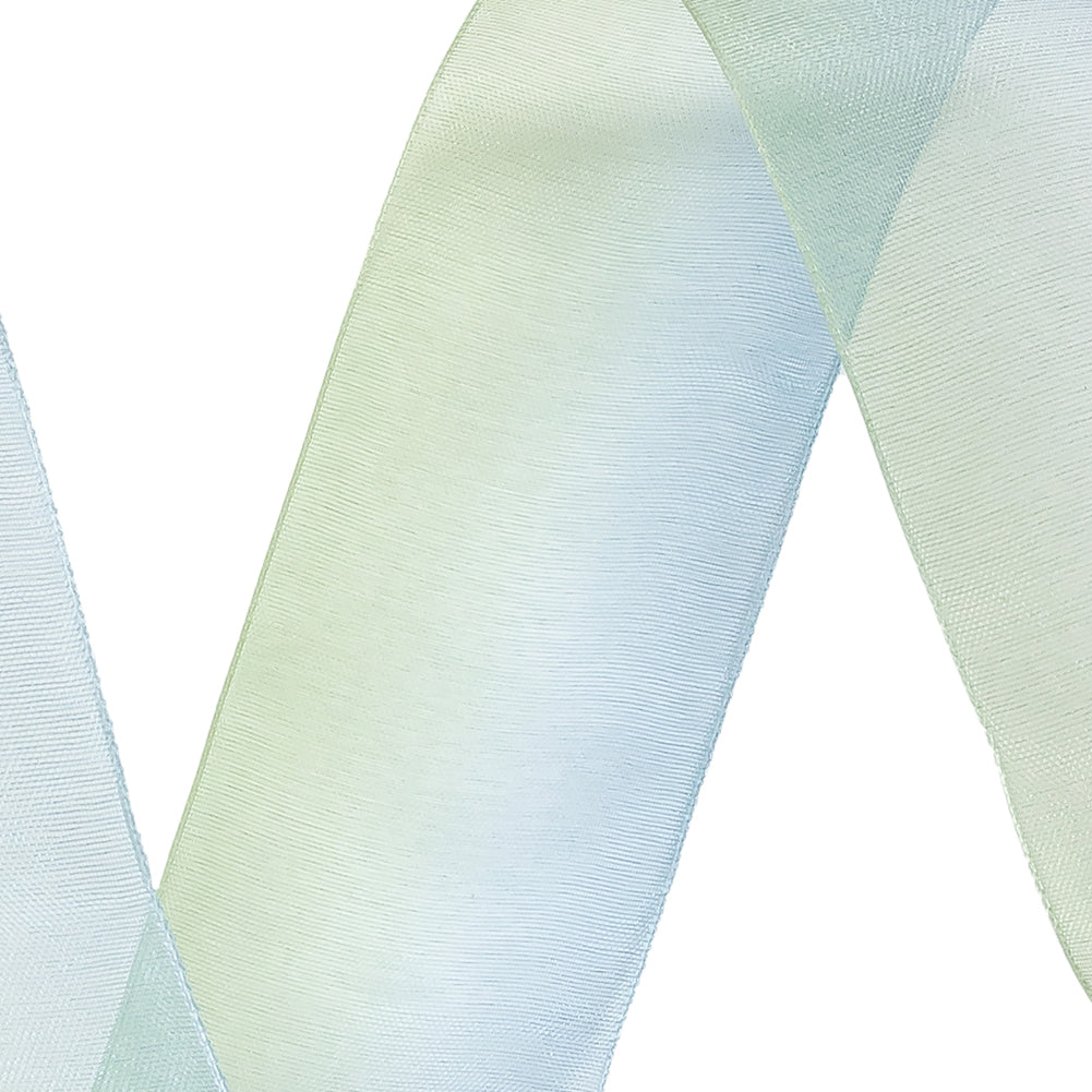 Sheer Blue and Kiwi Ombre Ribbon - 1.5