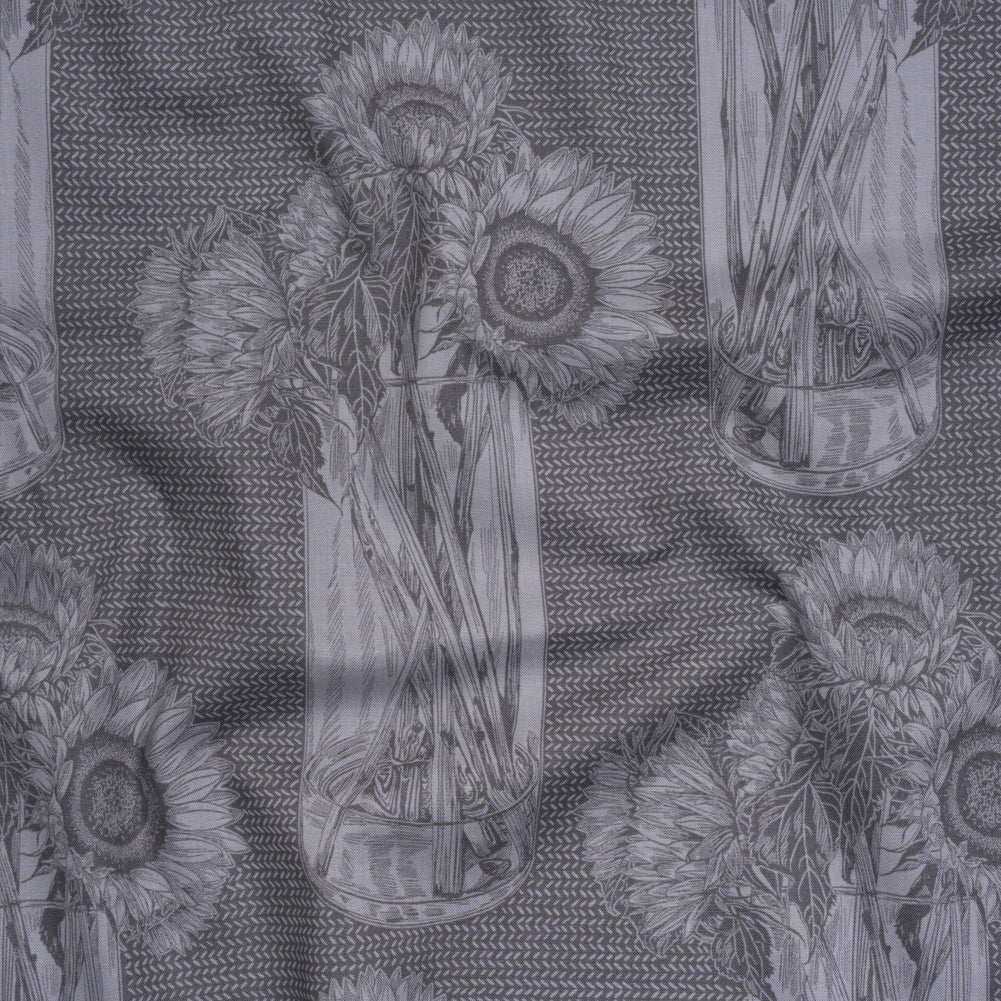 Printed Quilting Cotton by Anna Maria Textiles for Northcott - Flash Sunflowers Floral - Indelible Collection - Joann Fabrics
