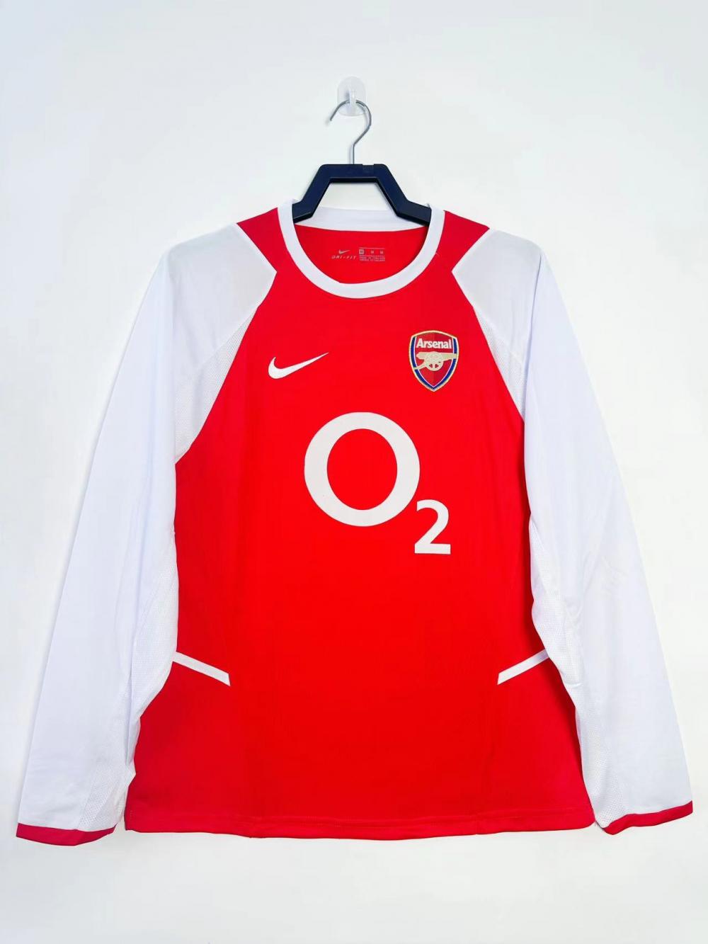 2002/2004 Retro Long Sleeve Arsenal Home Football Shirt 1:1 Thai Quality
