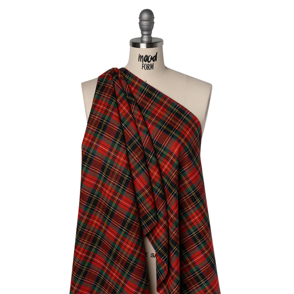 Blended Wool Twill - Red, Green and Black Classic Holiday Plaid - Joann Fabrics
