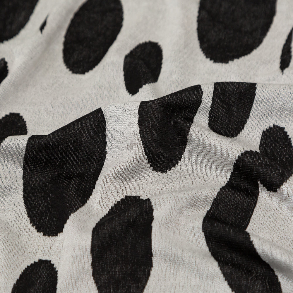 Silver and Black Spotted Stretch Knit - Joann Fabrics