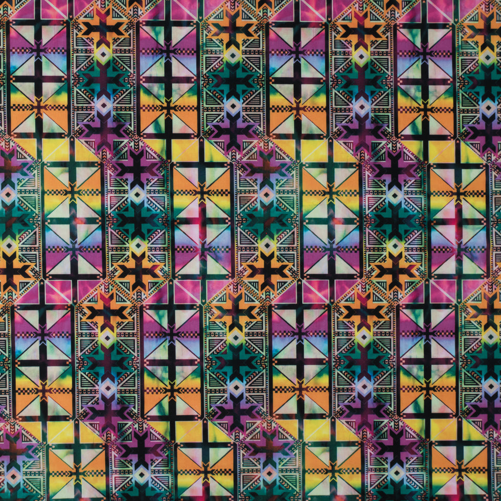 Max-Dri Performance Tricot, Anti-Microbial - Pink and Multi-Colored Geometric - Joann Fabrics
