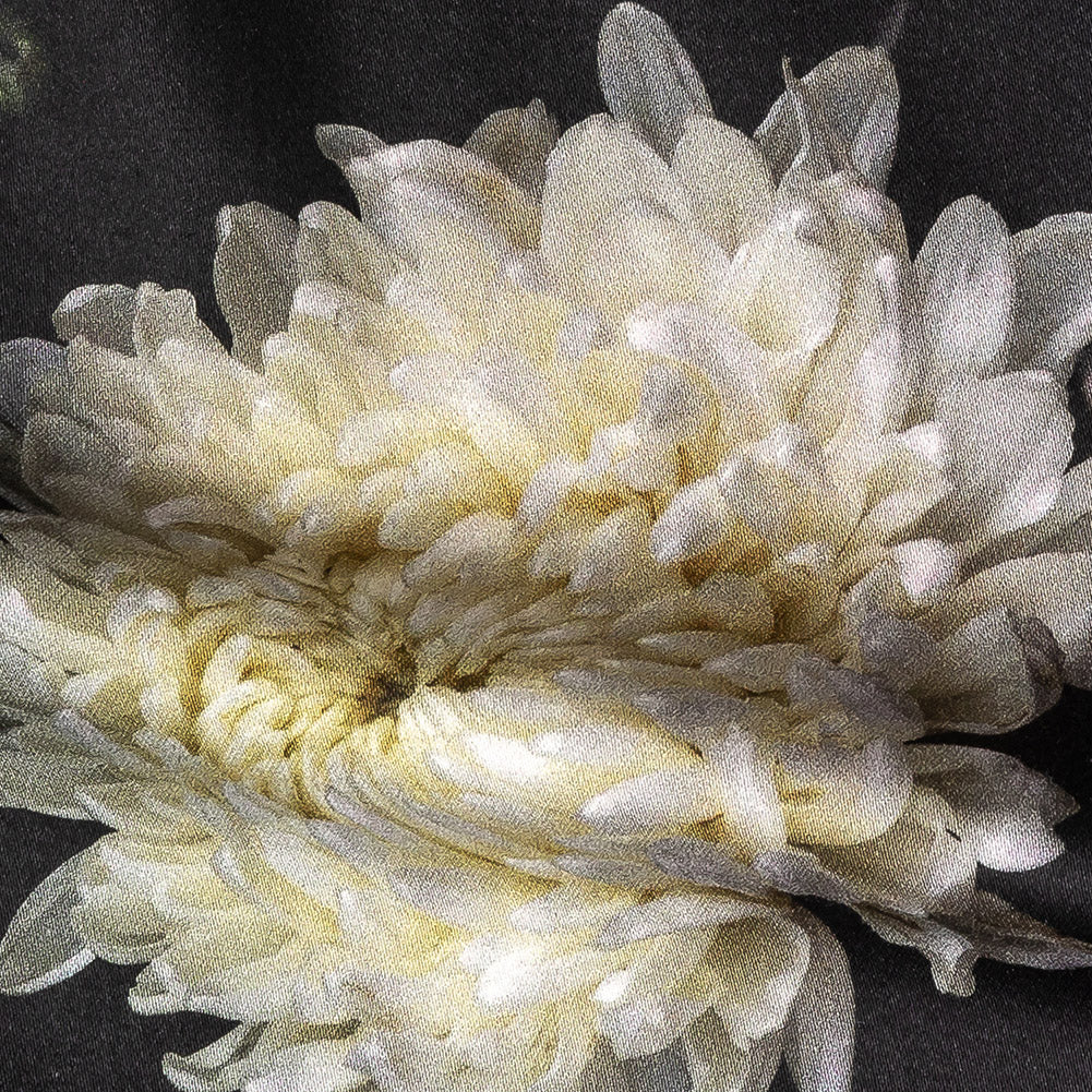 Stretch Cotton Sateen - Pale Yellow and Black Floral - Maiden's Melancholy Print - Mood Exclusive Twilight Collection - Joann Fabrics