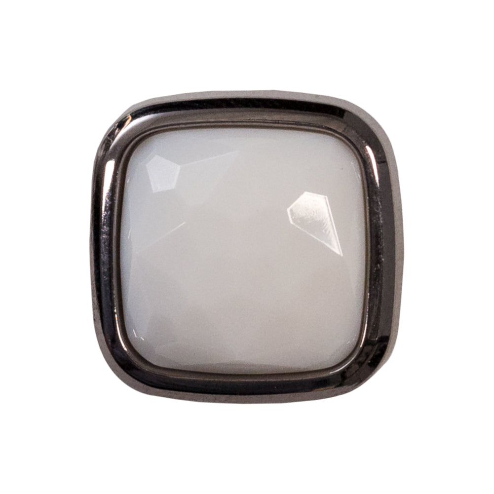Italian White and Gunmetal 2-Piece Plastic Button - 38L/24mm - Joann Fabrics