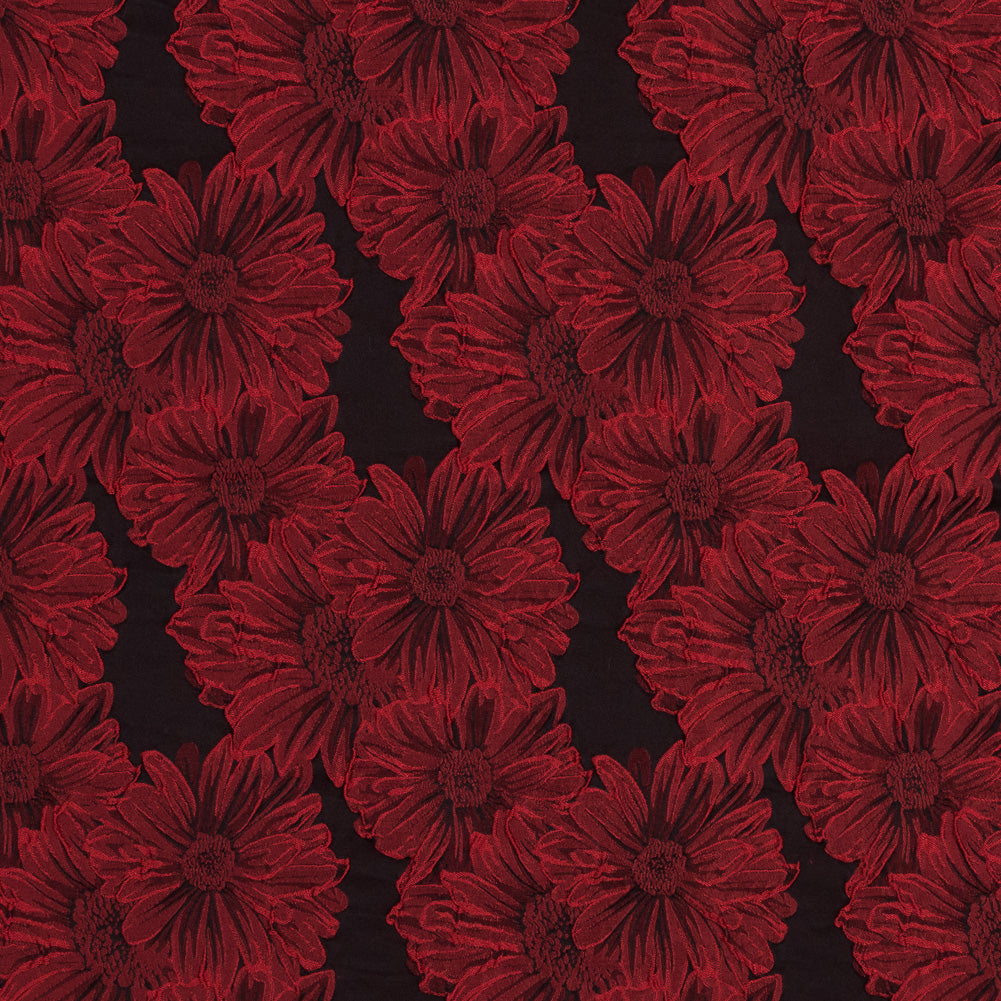 Red and Black 3D Floral Brocade - Joann Fabrics
