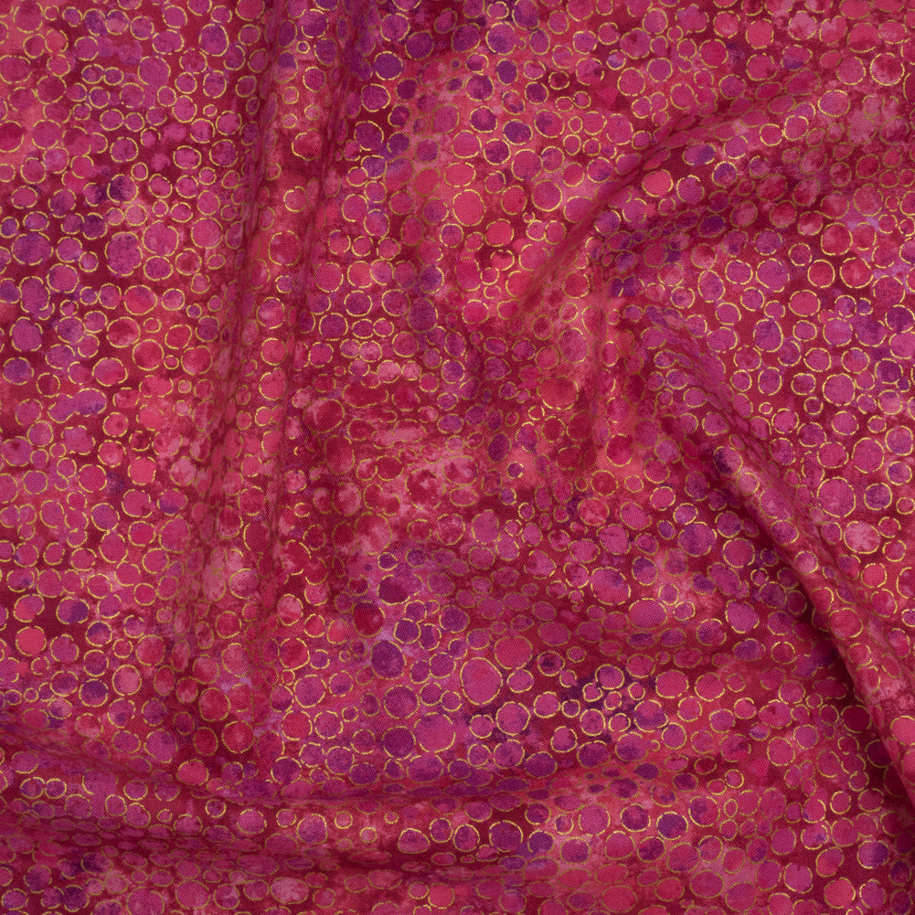 Metallic Printed Quilting Cotton by Northcott - Bubble Gum River Rocks - Shimmer Collection - Joann Fabrics